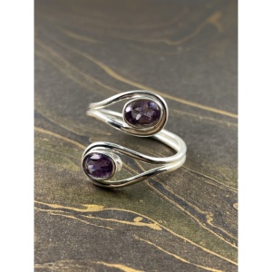 Bague ajustable en améthyste (5,5 grammes) – Montres élégantes - Product Image 1