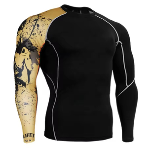 High Quality Custom Wholesale Sublimation <b>Men</b> <b>Compression</b> <b>Shirt</b> Rash Guard - Product Image 4