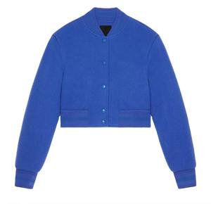 Chaqueta Varsity de Manga Larga para Mujer, Estilo Béisbol con Hombros Caídos, Tejida, Reversible, con Botones, para Invierno - Product Image 1