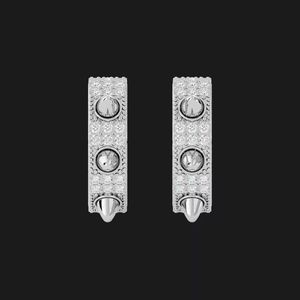 Pendientes de Plata de Ley 925 Chapados en Oro Rosa con Micro Pavé de Diamantes CZ, Estilo Hip Hop para Mujer - Product Image 2