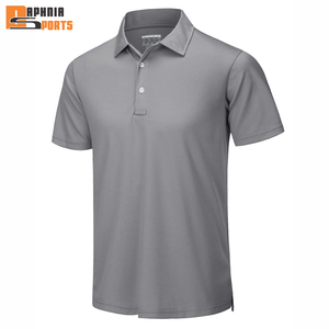 Camiseta de Golf Personalizada de Alta Calidad para Hombre, Sólida, Antiarrugas, de Manga Corta, Corte Cuadrado, de Algodón Tejido - Product Image 3