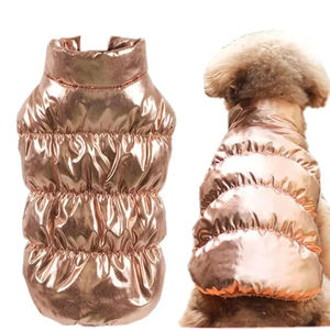 Abrigos para Perros sin Mangas con Cuello Reforzado y Cosido, para Clima Frío Invernal, Ropa Exterior Acolchada Suave y Brillante - Product Image 1