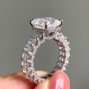 Radiant Lab Grown Diamond Engagement <b>Ring</b> Wedding <b>Ring</b> 5.90 Carat Yellow Gold 14k Party Gift Jewelry - Product Image 6