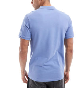 Camisetas Polo para Hombre de Tallas Grandes al por Mayor, 100% Algodón, Color Sólido, Logotipo Personalizado Bordado, Transpirables, Manga Corta - Product Image 4