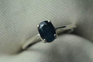 Certified Midnight Blue Sapphire Ring Sterling Silver Solitaire Natural September Birthstone Jewelry <b>Gift</b> For Her - Product Image 4