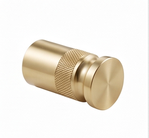 Golden Metal Cabinet Knob with Textured Grip Minimalist Design Anti-Rust Finish Drill Installation <b>Hook</b> <b>Rails</b> Stylish Home Decor - Product Image 1
