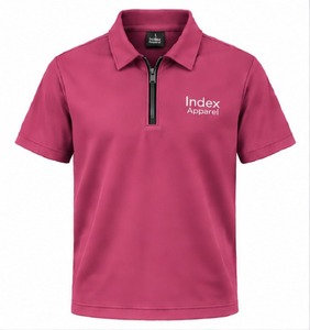 Polos Personalizados Bordados para Hombre, Index Apparel, Manga Corta, Cierre de Cremallera de un Cuarto, Polo Deportivo de Golf - Product Image 1