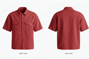 Chemise décontractée respirante et légère à manches courtes, couleur unie, avec poches avant personnalisées, confortable pour l'été - Product Image 6