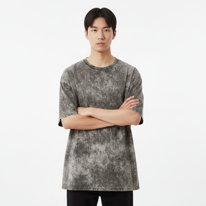 T-shirt Homme Été Col Rond 100% Coton Peigné 300g Coupe Ample Manches Courtes Couleur Unie Streetwear Respirant Durable - Product Image 3