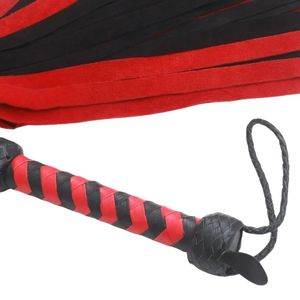 Real <b>Leather</b> <b>Flogger</b> Whip with Elegant Braiding and Smooth <b>Leather</b> Falls - Product Image 1