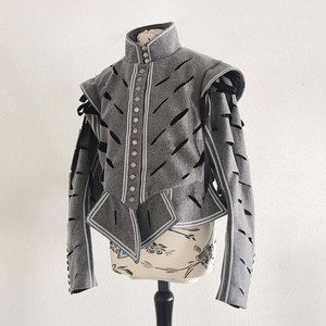 Veste doublette en laine blanche et lin noir, tenue traditionnelle, fournitures d'usine de qualité supérieure - Product Image 1