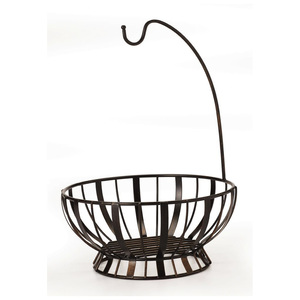 Luxury Contemporary Metal Fruit Bowl Basket with <b>Matte</b> Black Powder Coated Finish for Dining <b>Table</b> Display - Product Image 1