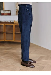 Pantalón de Vestir Italiano de Cintura Alta para Hombre, Color Negro, Estilo Ejecutivo, Versátil, con Caída, para Oficina, 2026 - Product Image 4