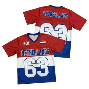 Camiseta de Fútbol de Holanda Unisex con Cuello en V, Manga Corta, Estampado Sublimado, Malla Transpirable de Poliéster, Corte Regular, Verano, Todas las Temporadas - Product Image 1