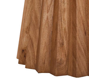 Mesa de comedor plegable ecológica con base de pedestal estilo estrella, de madera maciza de mango con acabado marrón, para bar, hogar, cocina, casa de campo. - Product Image 4