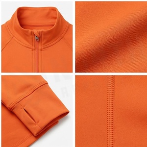 Chaqueta de Yoga de Manga Larga con Cierre Completo North Approach Naranja, Transpirable, con Logotipo Bordado en la Parte Delantera, Color Sólido, Ropa Deportiva para Mujer - Product Image 6