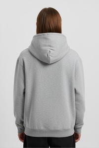 เสื้อฮู้ดผู้ชายสีเทาเฮเธอร์ ผ้าฝ้ายฟลีซ สไตล์ลำลอง สตรีทแวร์ สำหรับฤดูหนาว รับผลิตแบบ OEM - Product Image 5