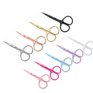 Ciseaux à cuticules droits et affûtés en acier inoxydable, outils de manucure, manche rond, 8 couleurs, coupe-ongles durables, petites cisailles - Product Image 2