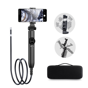 Boroscope articulé HD portable 6,4 mm avec 8 lumières, noir, connecteur pour téléphone portable professionnel pour l'inspection - Product Image 1