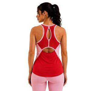 Camiseta Deportiva sin Mangas para Mujer, Color Rojo Rosado, para Yoga, Fitness, Entrenamiento, Running, Gimnasio, Ropa Deportiva de Secado Rápido, Chaleco Atlético con Logotipo Personalizado - Product Image 2