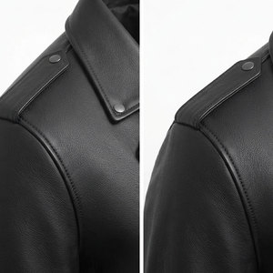 Black Color Leather <b>Jacket</b> For <b>Men's</b> Suitable For <b>Bike</b> Riding Quick Dry <b>Jacket</b> Wholesale Cheap Price Premium Quality Fabric - Product Image 4