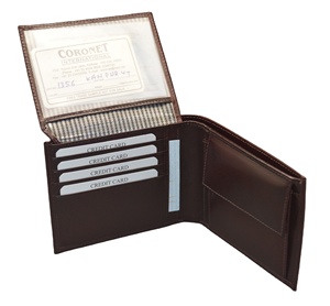 Tarjetero plegable delgado de alta calidad para hombre, botón de bloqueo RFID de cuero genuino a rayas, billetera corta abierta con forro de PU a la moda - Product Image 3