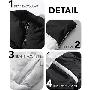 LEAFITS <b>Padded</b> Puffer Vest Winter Water-Resistant Sleeveless Jacket Men's Windproof Thermal Outdoor Turtleneck <b>Heated</b> Durable - Product Image 3