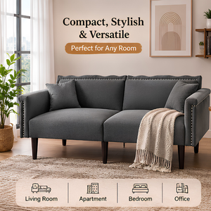 2-in-1 Multifunctional <b>Sofa</b> <b>Bed</b>, Two-Seater Extendable Lounge <b>Sofa</b> with Adjustable Reclining Backrest,Metal Frame for Home Hotel - Product Image 3