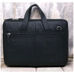 Maletín para Portátil Personalizado de Cuero Genuino Impermeable con Cierre, Bolsa de Mensajero para Viajes de Negocios, Ligera y Personalizable - Product Image 2