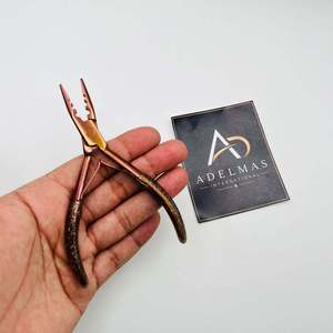 Pince à micro-anneaux pour extensions capillaires à trois trous, impression de logo personnalisée, en cuivre, pour ouverture et fermeture de micro-anneaux - Product Image 6