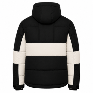Chaqueta de Plumón Cortavientos para Hombre ODM, con Capucha, Aislante, Diseño de Bloques de Color, Abrigo de Invierno, Logotipo Personalizado, Bordado, Parche Tejido, Marca Privada - Product Image 3