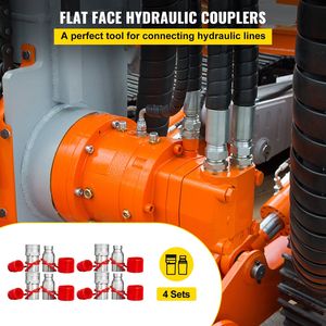 Accoppiatore Idraulico a Connessione Rapida 27.6 MPa, Filettatura NPT da 1/2 Pollice, 4 Coppie, 45.5 Pollici, Accessori per Utensili Idraulici - Product Image 2