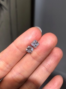 1.60ct Cushion Lab Grown Diamond Solitaire Stud <b>Earrings</b> 14K White Gold IGI Certified Wedding Minimalist Diamond Studs Jewelry - Product Image 4