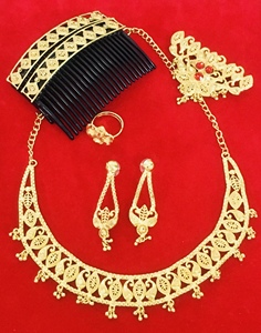 France Mayotte 24K Gold Dubai Vintage Classic Alloy Necklace Earrings <b>Bracelet</b> Ring Women's Jewelry <b>Set</b> Gift - Product Image 6