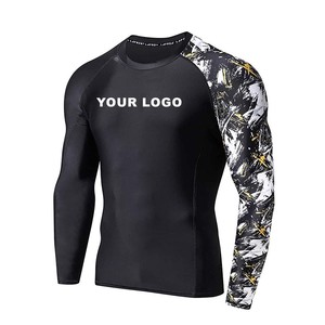 Men's MMA BJJ Rash Guard <b>Long</b> <b>Sleeve</b> Anti-UV Breathable Quick Dry Eco-Friendly <b>Compression</b> <b>Shirt</b> for Fitness - Product Image 1