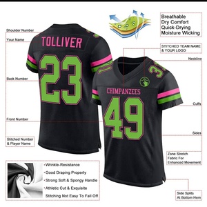 Nouvel ensemble de maillot de football personnalisé, tenue de sport pour hommes, sublimation respirante, maillot de fan de football américain - Product Image 2