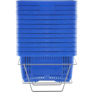 Set di 12 Cesti per la Spesa in Plastica Resistente da 24L con Manico e Supporto, Portatili, 42,4 x 29,5 x 22,5 cm - Product Image 1