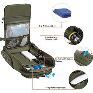 Sac à dos tactique personnalisé pour hommes et femmes, randonnée, camping, sacs en nylon 900D imperméables, sacs de trekking en plein air, sac de chasse, camouflage - Product Image 6