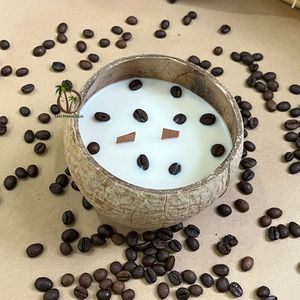 เทียนกะลามะพร้าวทำมือ100% ธรรมชาติและเป็นมิตรกับสิ่งแวดล้อมพร้อมส่วนผสมปลอดสารพิษสำหรับตกแต่งบ้าน - Product Image 4