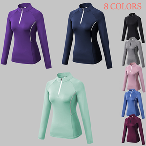 เสื้อกีฬาแบบรัดรูปสำหรับขี่ม้า แขนยาว สำหรับผู้หญิง เหมาะสำหรับการแข่งขันขี่ม้า (แบบดรอปชิป) - Product Image 6