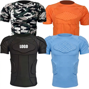 Customized Mens Padded <b>Compression</b> Soccer Protective breathable lightweight crew neck Quick Dry Training jersey regular fit - Product Image 1