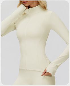 Custom Wholesale Womens Full Zip Slim Fit Long Sleeve Running & Riding <b>Jacket</b> Quick Dry Breathable Fitness & <b>Yoga</b> Top - Product Image 2