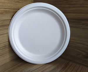 Assiettes biodégradables écologiques - Assiettes jetables rondes - Anti-fuite, assiettes blanches naturelles sans BPA, alternative au plastique - Product Image 3