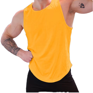 GYM Fitness <b>Vest</b> Men's Top Casual Breathable Tight Running Training Short Sleeve Knitted 100% Cotton Muscle Anti-pilling 180g - Product Image 4