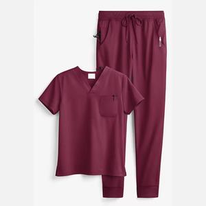 Latest Design Unisex Stylish Medical <b>Scrubs</b> Nursing Uniform Sets Eco-Friendly Twill Fabric Needle Detection Customized Color - Product Image 3