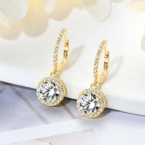 Élégantes boucles d'oreilles pendantes en or avec diamants naturels au design intemporel, boucles d'oreilles chandelier en diamants naturels pour femmes - Product Image 1