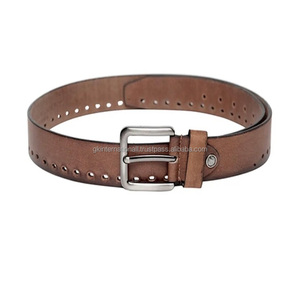 Nuevo Cinturón de Cuero de Grano Superior Clásico para Hombre al por Mayor con Hebilla de Pin de Estilo Retro Perforado, Talla Personalizada para Hombres - Product Image 4