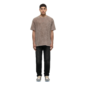 T-shirt décontracté unisexe 100 % coton pour homme, coupe oversize, délavé à l'acide, manches courtes, col rond, anti-plis, épaules tombantes, respirant, long - Product Image 2