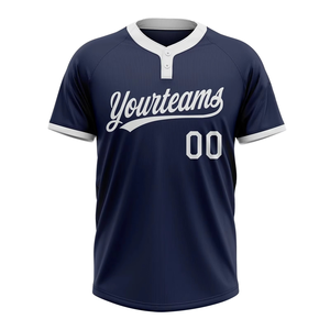 Unisex Two Button Baseball Jersey Moisture Wicking Custom Shoirt Sleeves Durable Breathable Anti-BacterialTeam V Neck Jersey - Product Image 1
