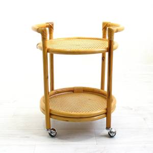 Carrito de bar de ratán, accesorios para el hogar, estilo boho-chic, carrito de bebidas tejido. - Product Image 3